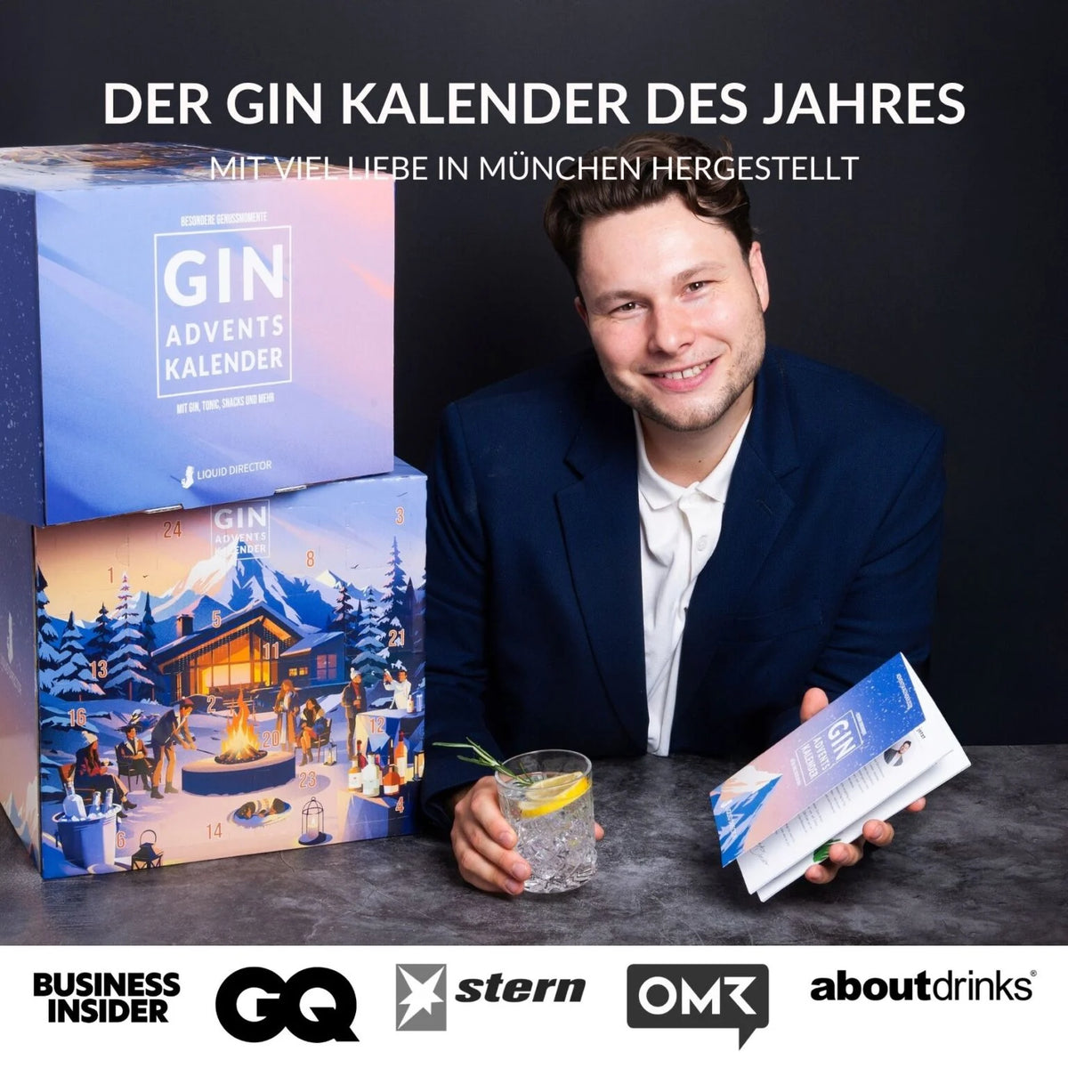 Gin Adventskalender 2026 - mit Gin, Tonic, Snacks & Mehr
